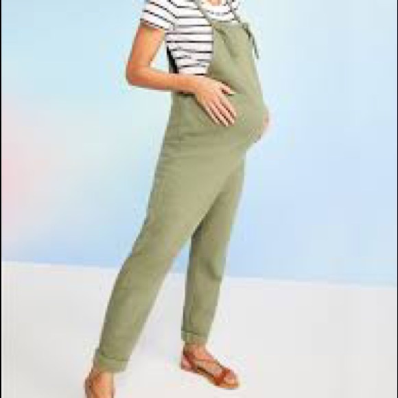 Old Navy Pants - Old Navy Olive Knotted Strap Sweatpant Overalls